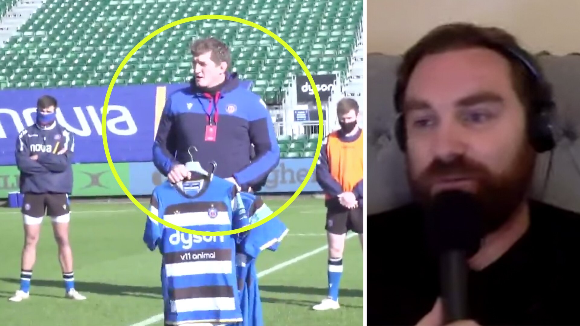 Footage of Bath coach Stuart Hooper in pre match video is going viral for wrong reasons