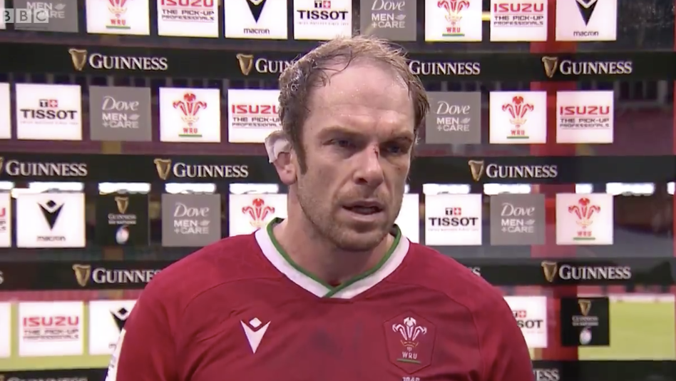 Alun Wyn Jones caught off guard by question about his black eye from teammate Jake Ball