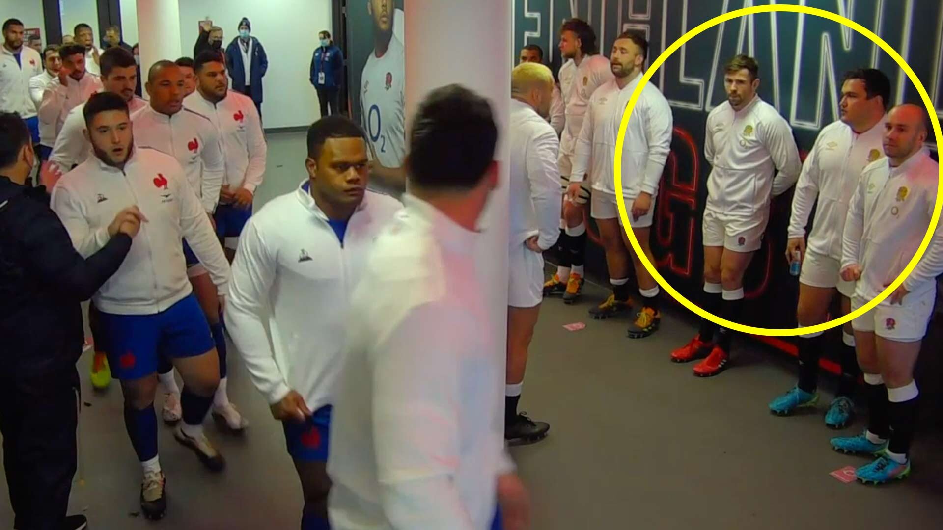 The telling body language of England players in the tunnel before their Six Nations match against France