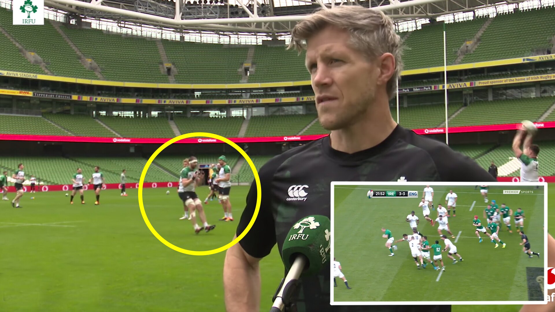 Incredible footage shows Ireland practicing the Keith Earls try before game