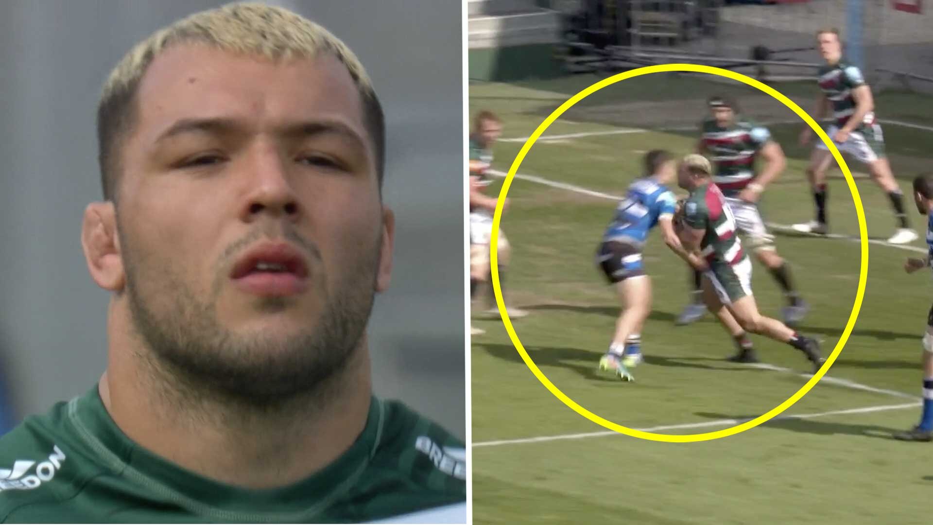 Ellis Genge reminds players why you should NEVER try and tackle him high