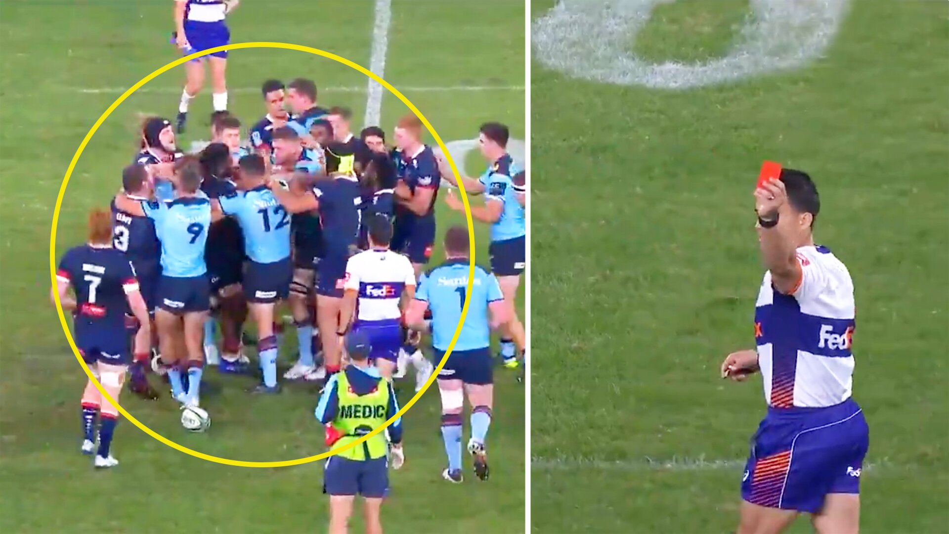 Super Rugby madness as 'double red' offence sparks ugly mass brawl