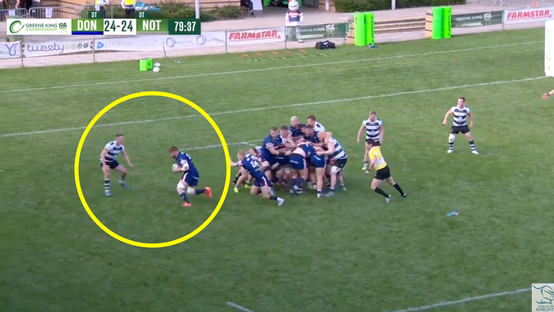 Doncaster Knights win in last play of game with OUTRAGEOUS offload