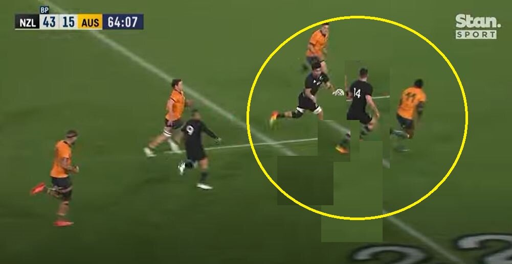 Ardie Savea clearly gets away with forward pass in led up to Will Jordan try