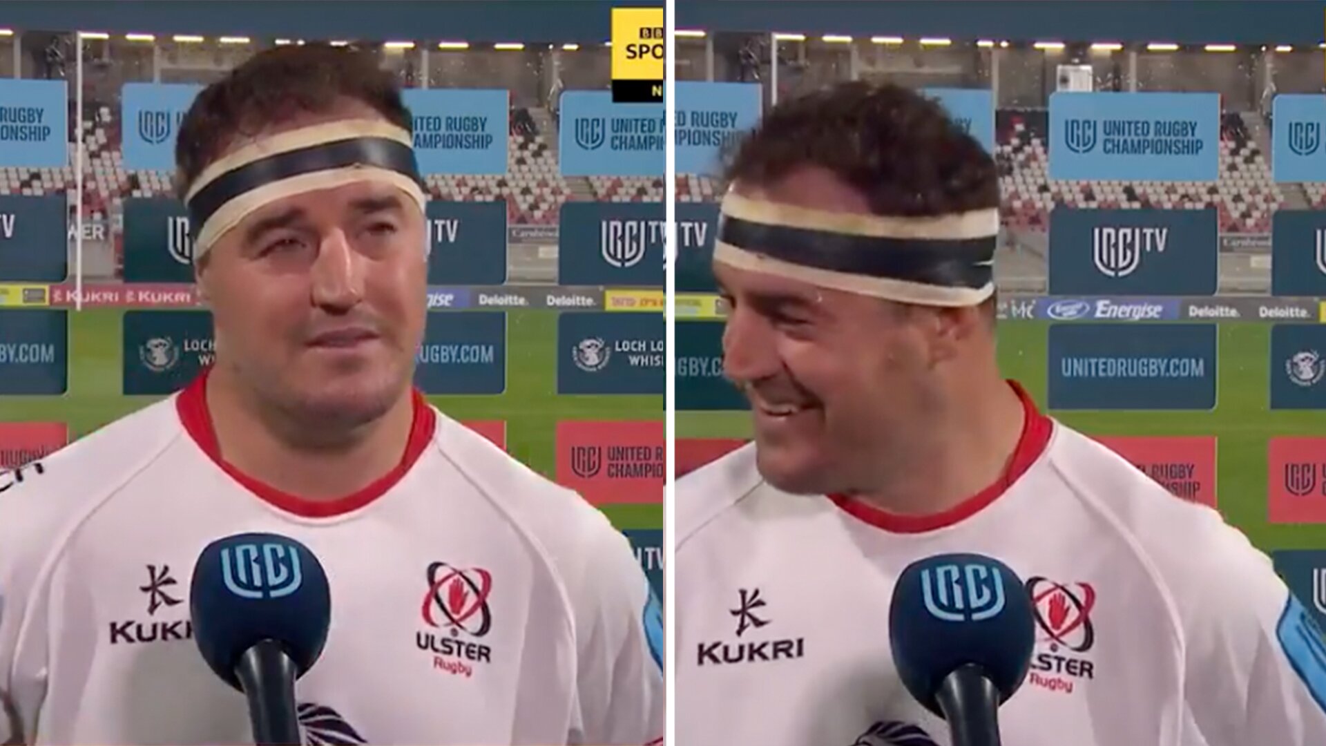 Robert Herring 200th cap interview gatecrashed by young fan