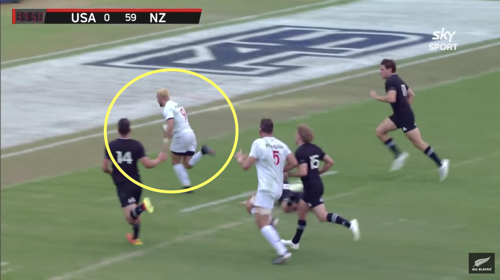 The history-making try that stole the show in All Blacks' win over USA