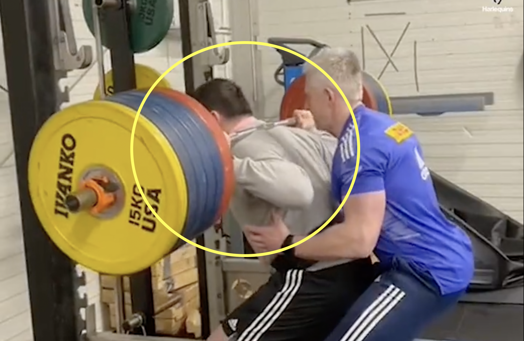 Quins prop celebrates huge win by crushing massive squat in gym
