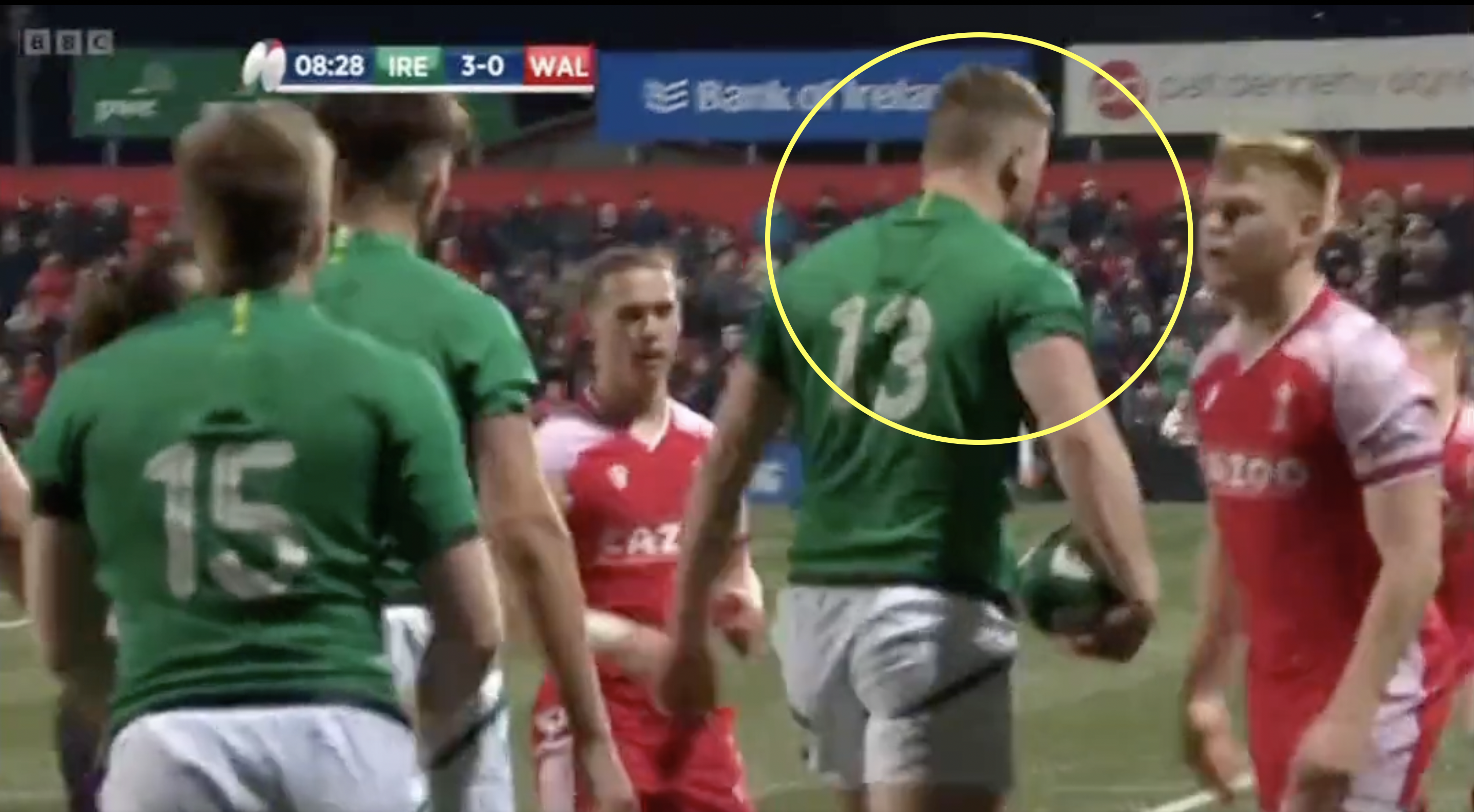 Despicable head butt spotted by Ireland centre against Wales