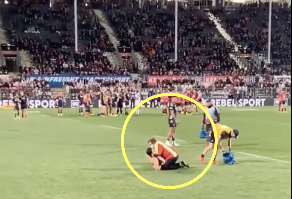 Streaker gets absolutely cleaned out by physio