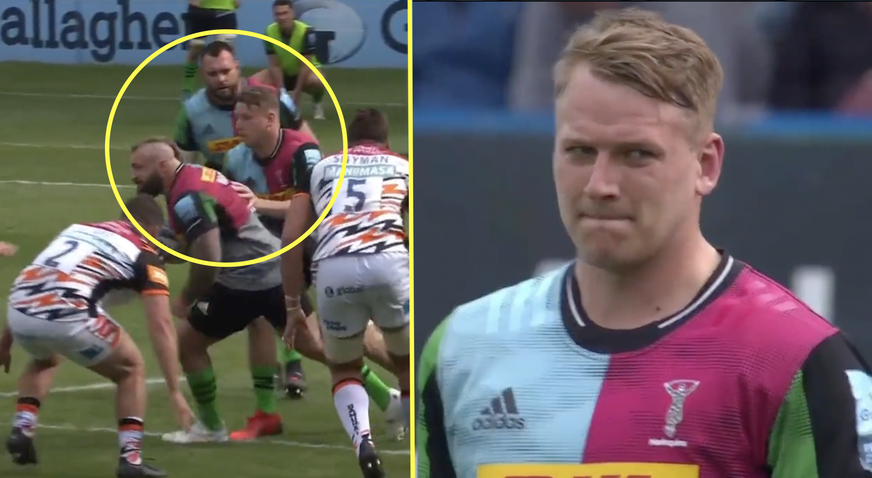Clear cut red to Leicester turns into bizarre penalty against Quins' Dombrandt