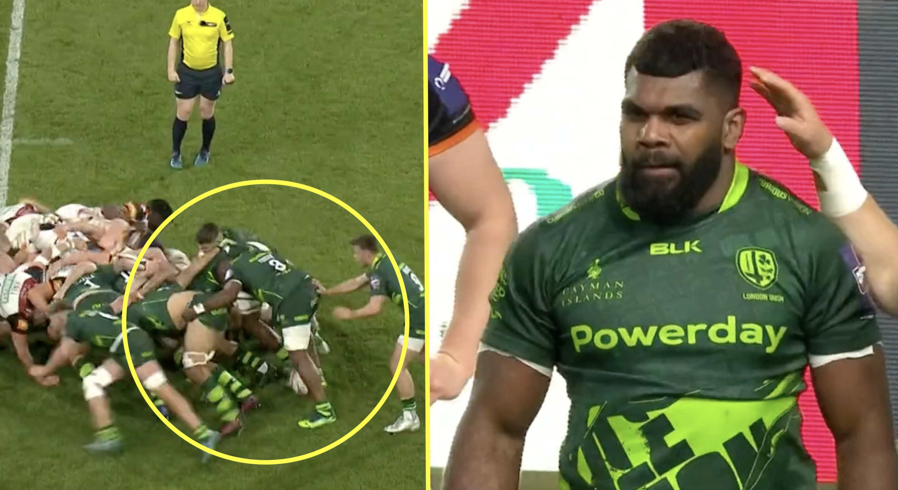 No8 pulls off scrum offload very few on Earth can