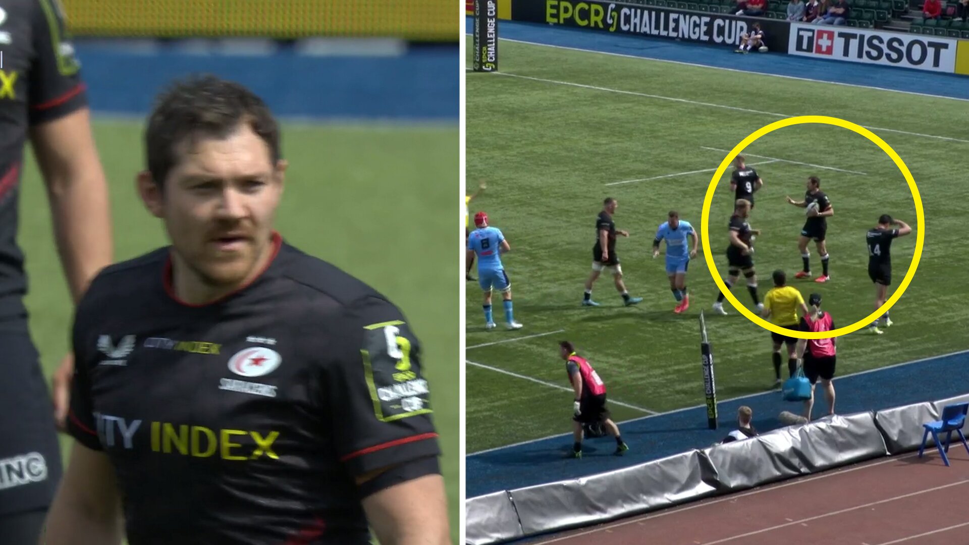 We are finding it hard to believe Alex Goode managed to pull off this 50:22 kick
