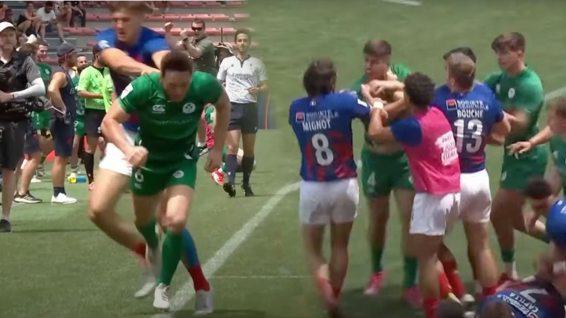 Cheap shot after final whistle in Cup semi-final sparks all out brawl