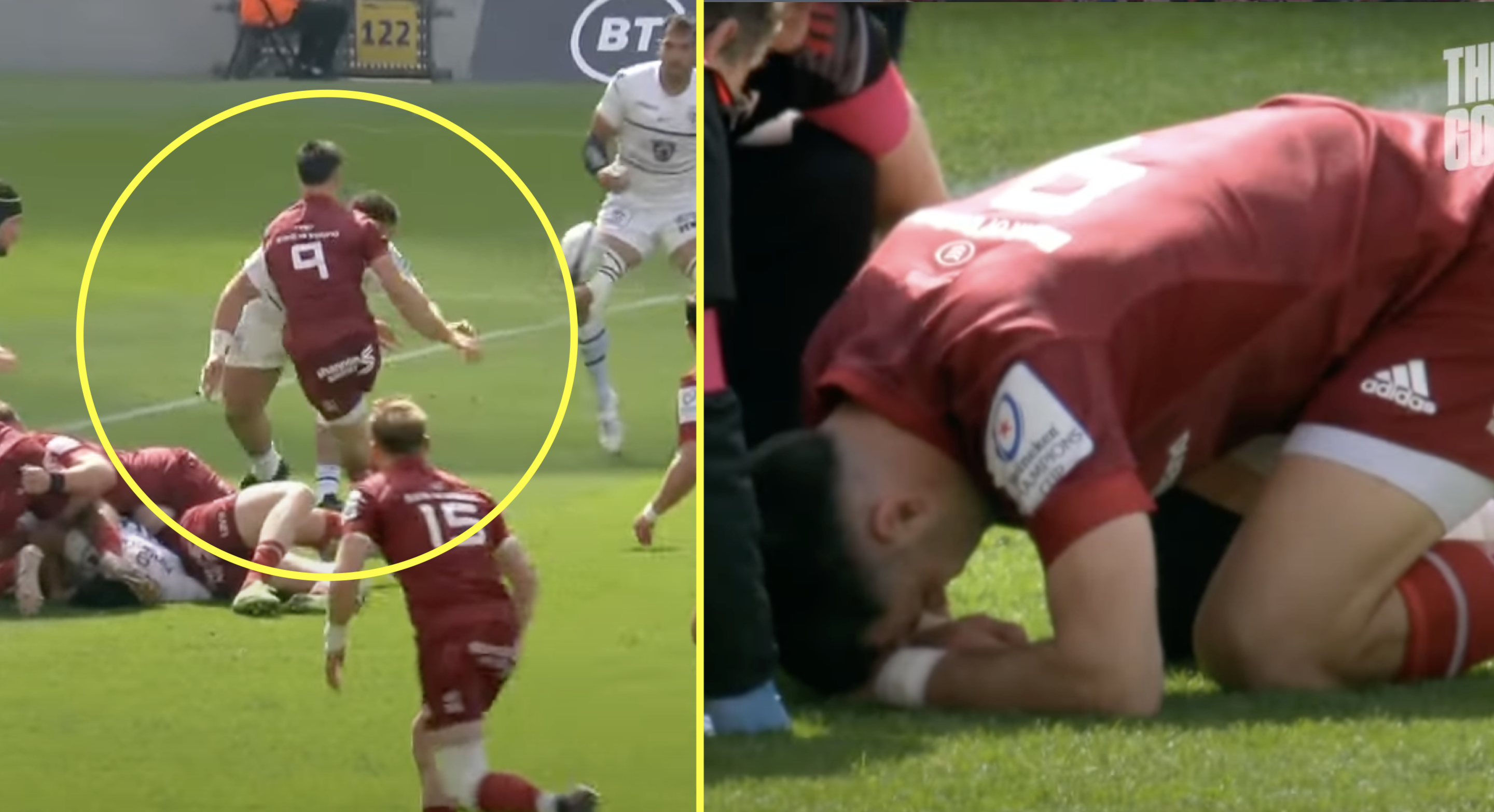 Conor Murray's ribs feel full force of 145kg lock in hit of the round