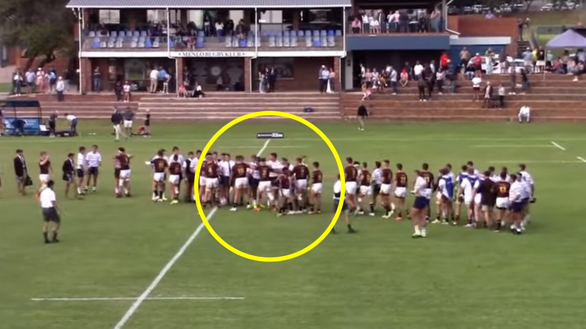 All out war breaks out at the end of South Africa schools match as they shake hands