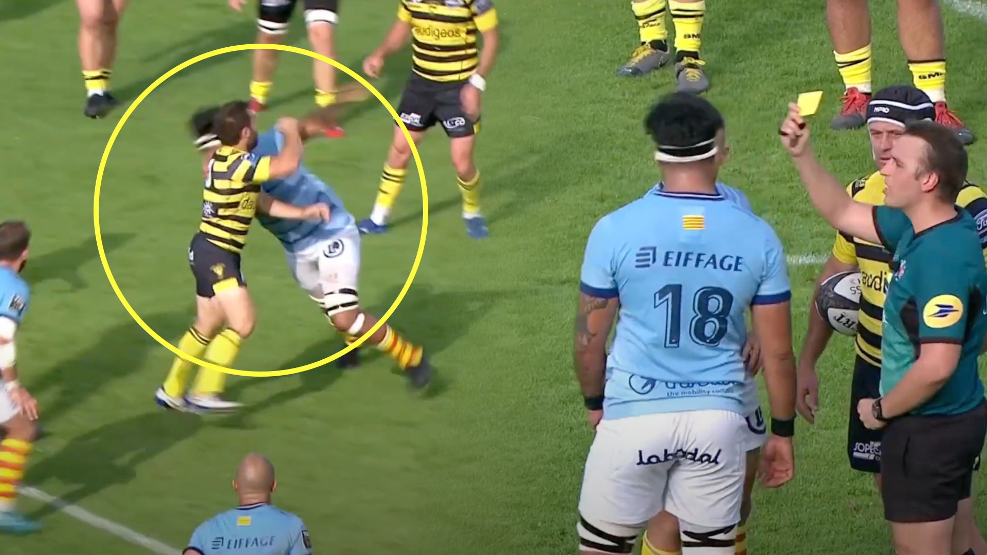 Second row violently assaults defenceless scrum-half... only gets a yellow