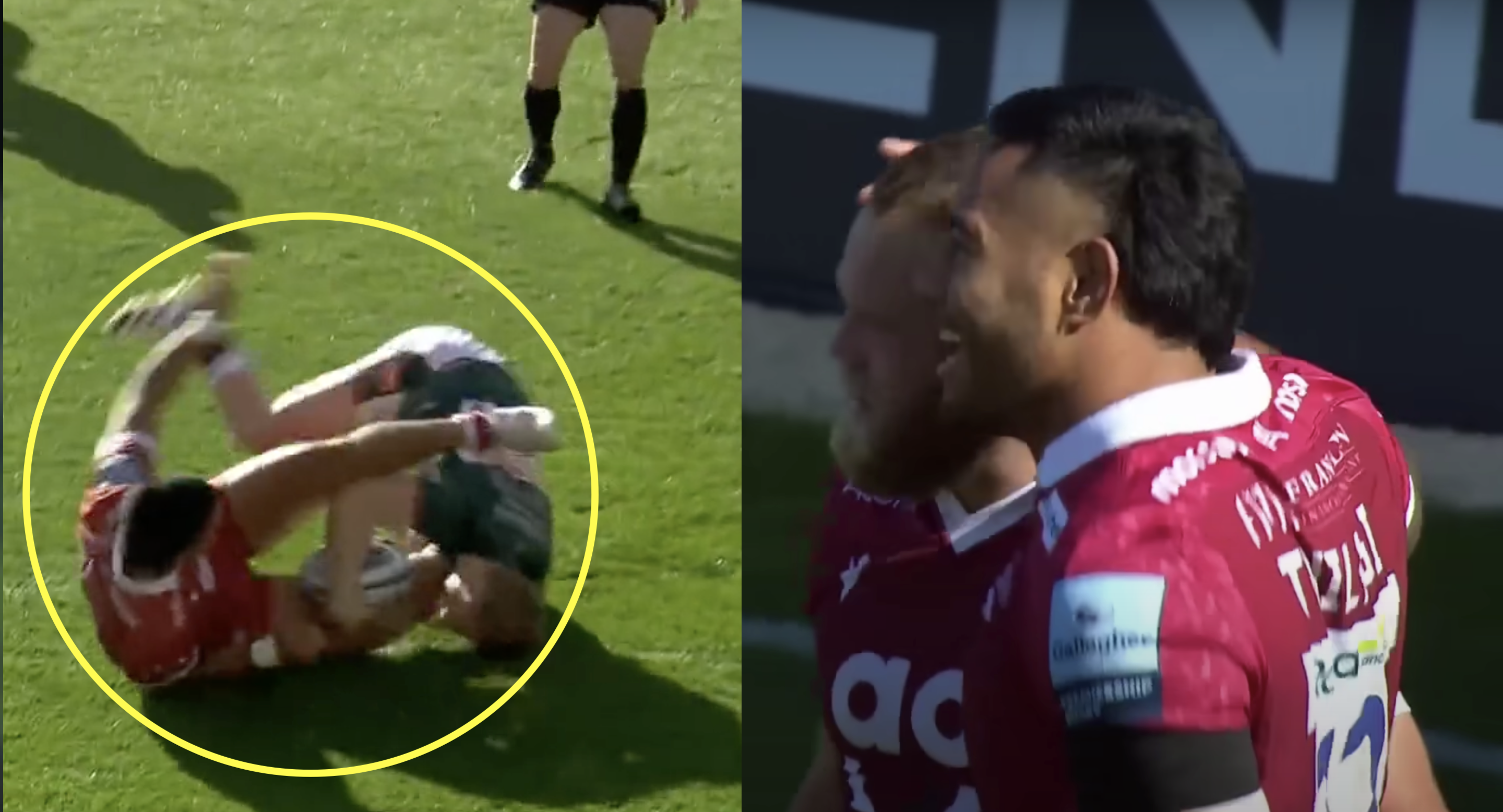 Entire crowd winces as Manu Tuilagi flattens unsuspecting opponent