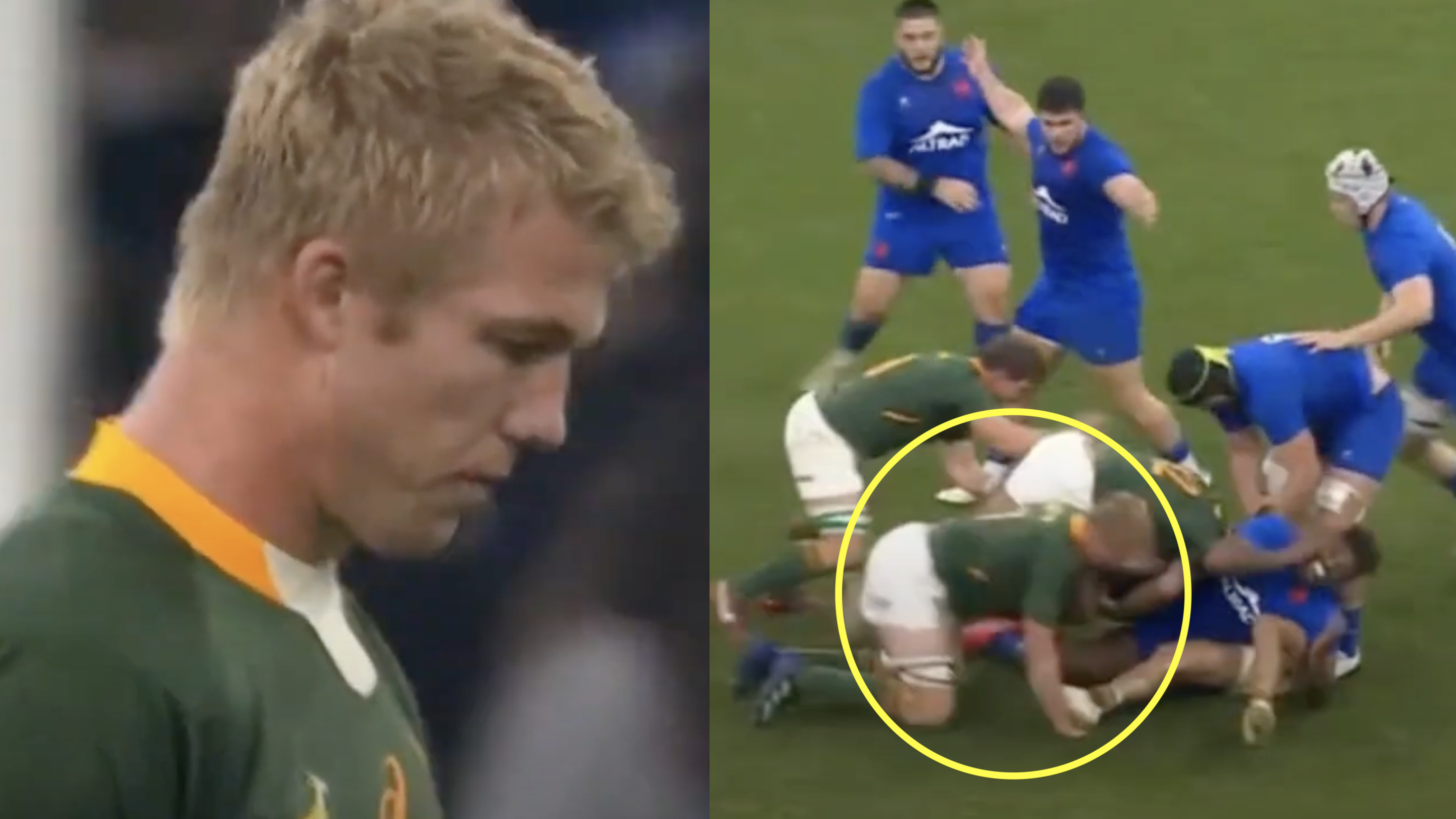 The angle that shows PSDT has his Bok teammate to blame for sickening red card
