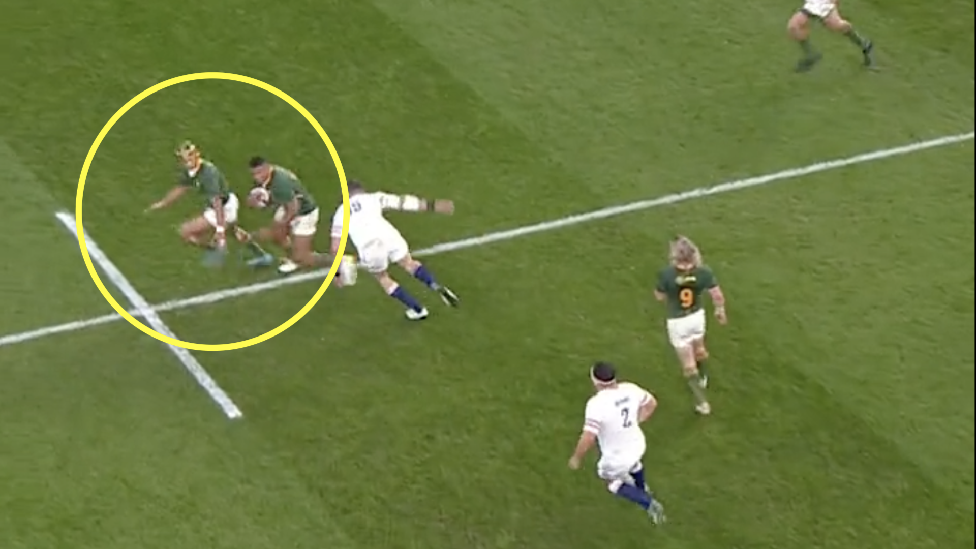 Furious England fans are only saying one thing after Springboks' try
