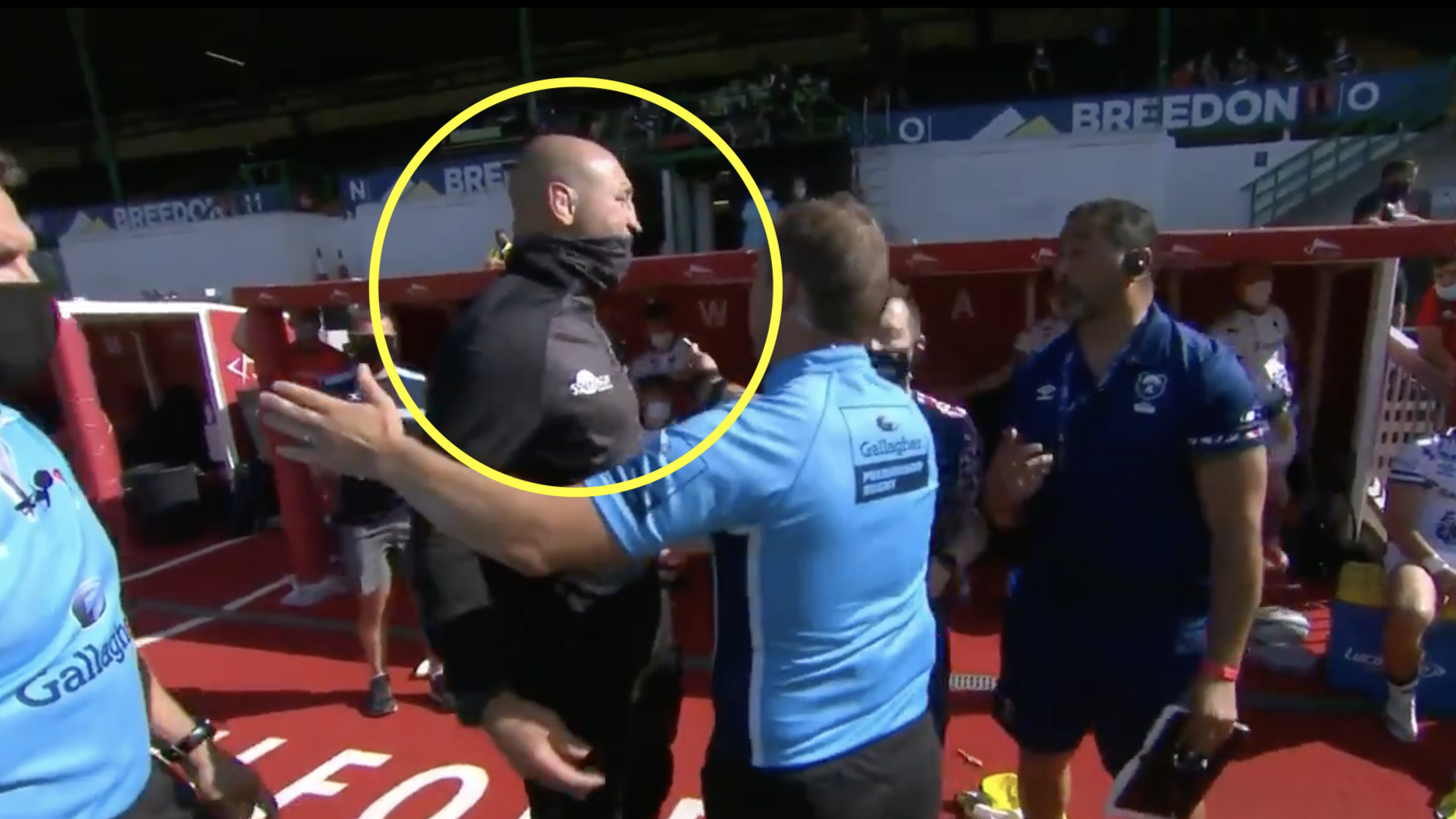 Footage of Borthwick's enraged touchline clash forces Test coaches into hiding