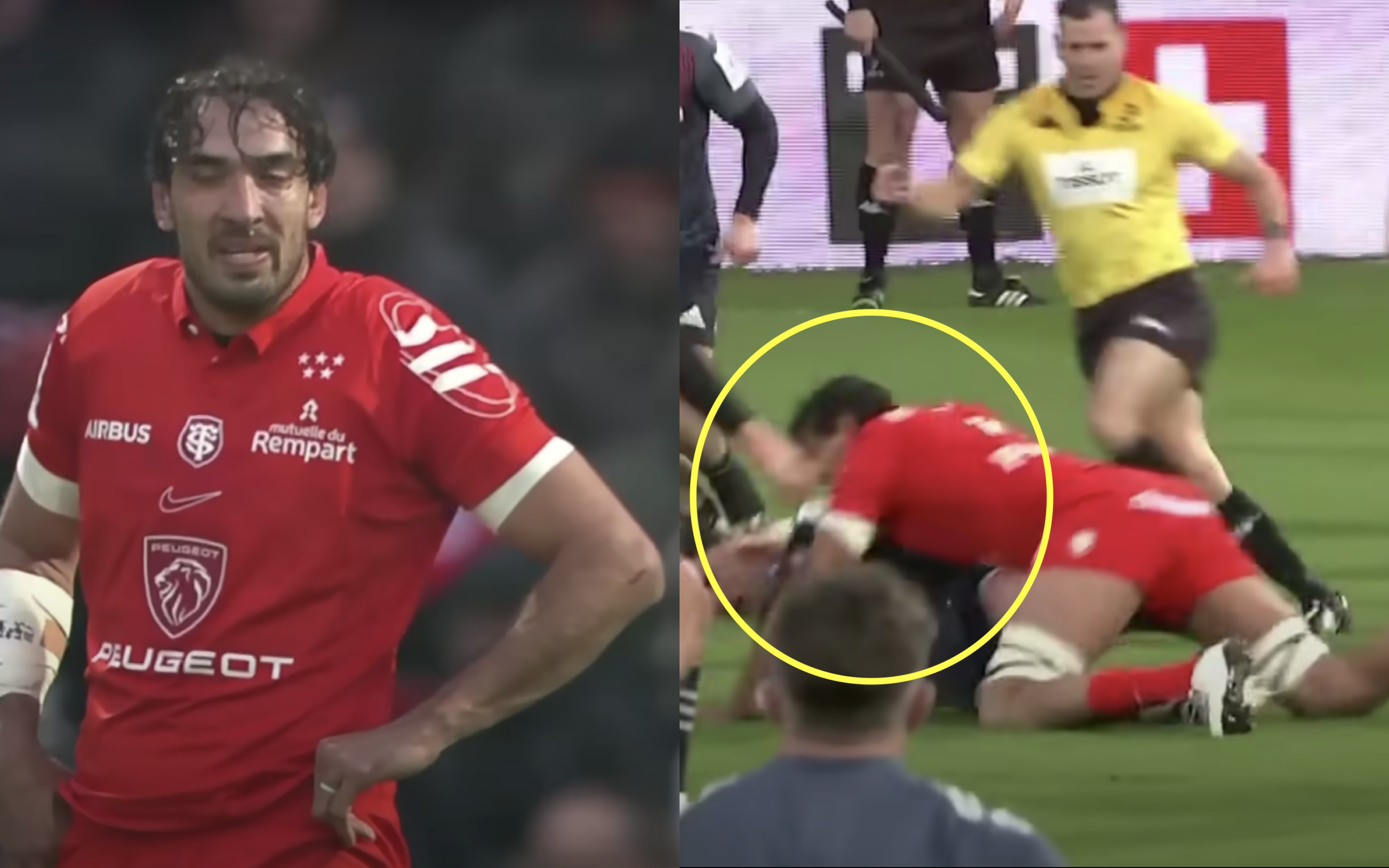 Rugby world stunned Toulouse lock got away with highly illegal looking shot