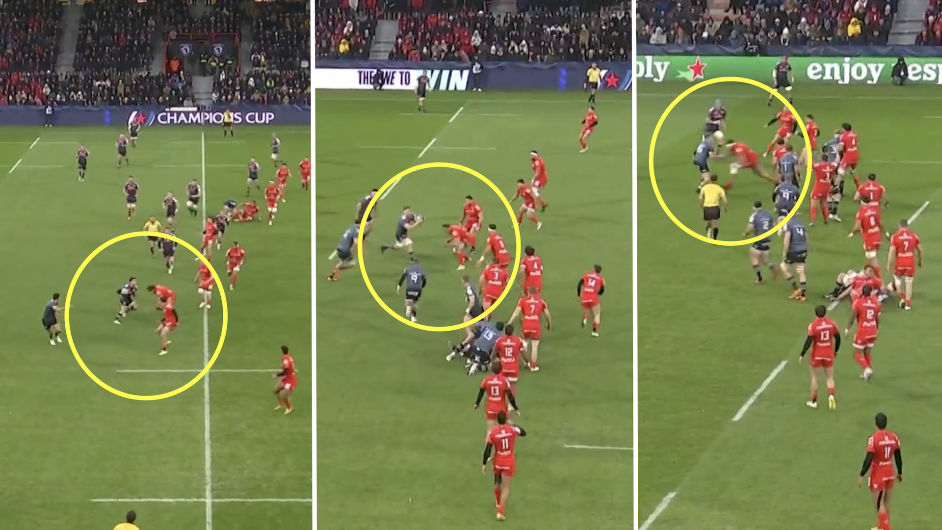Turbo-charged Toulouse march Munster back with three brutal hits in seconds