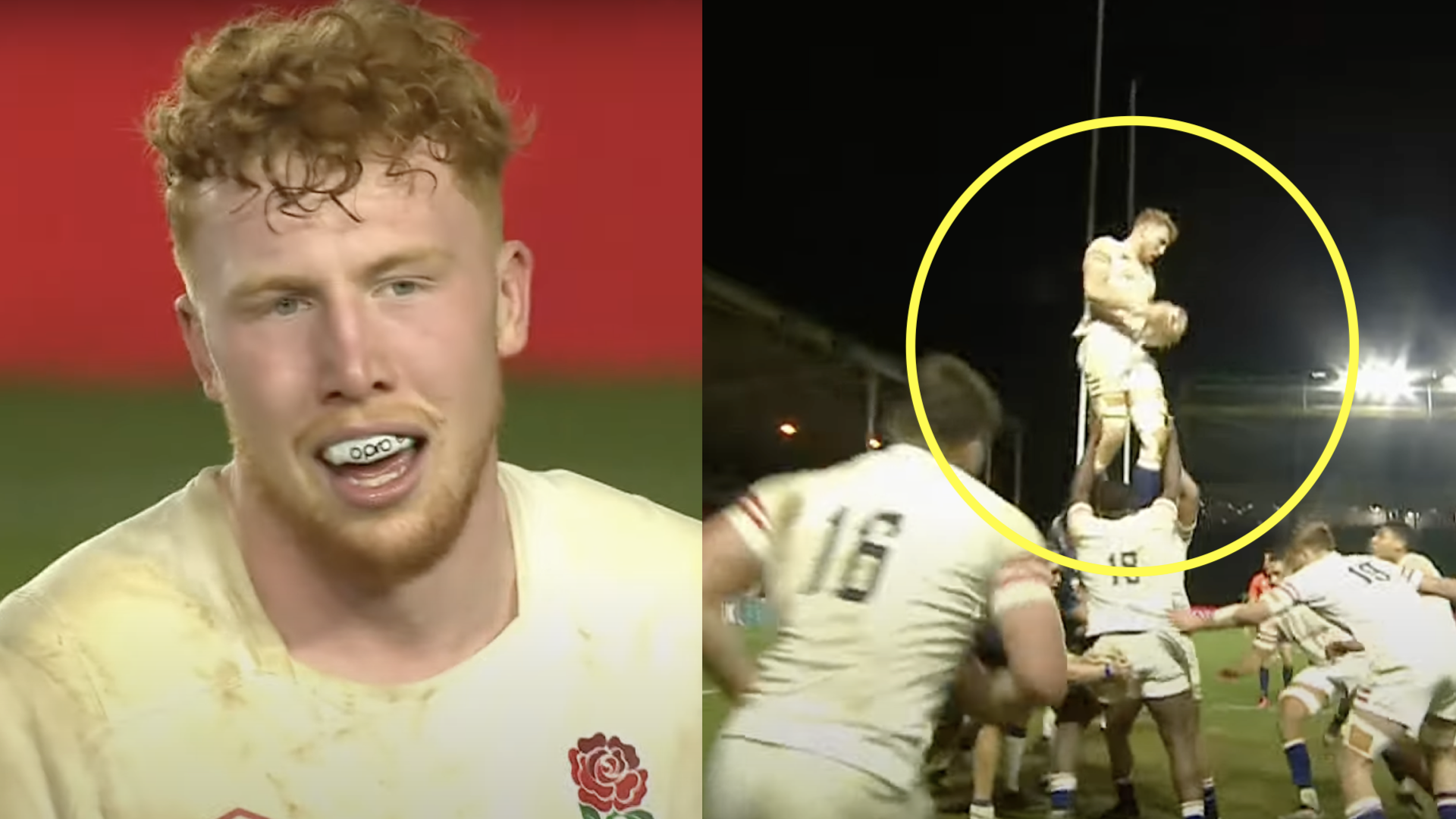 England starter's 6'7" brother towers over other under-20s