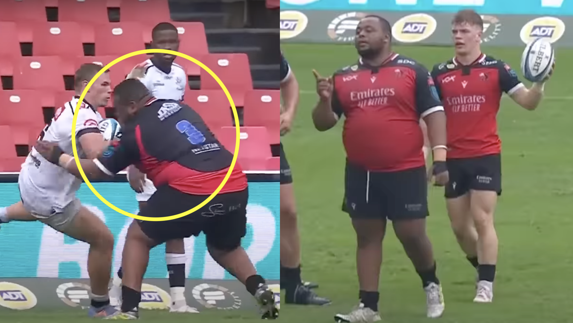 Junior Bok uses all of his 153kg frame to pulverise flanker