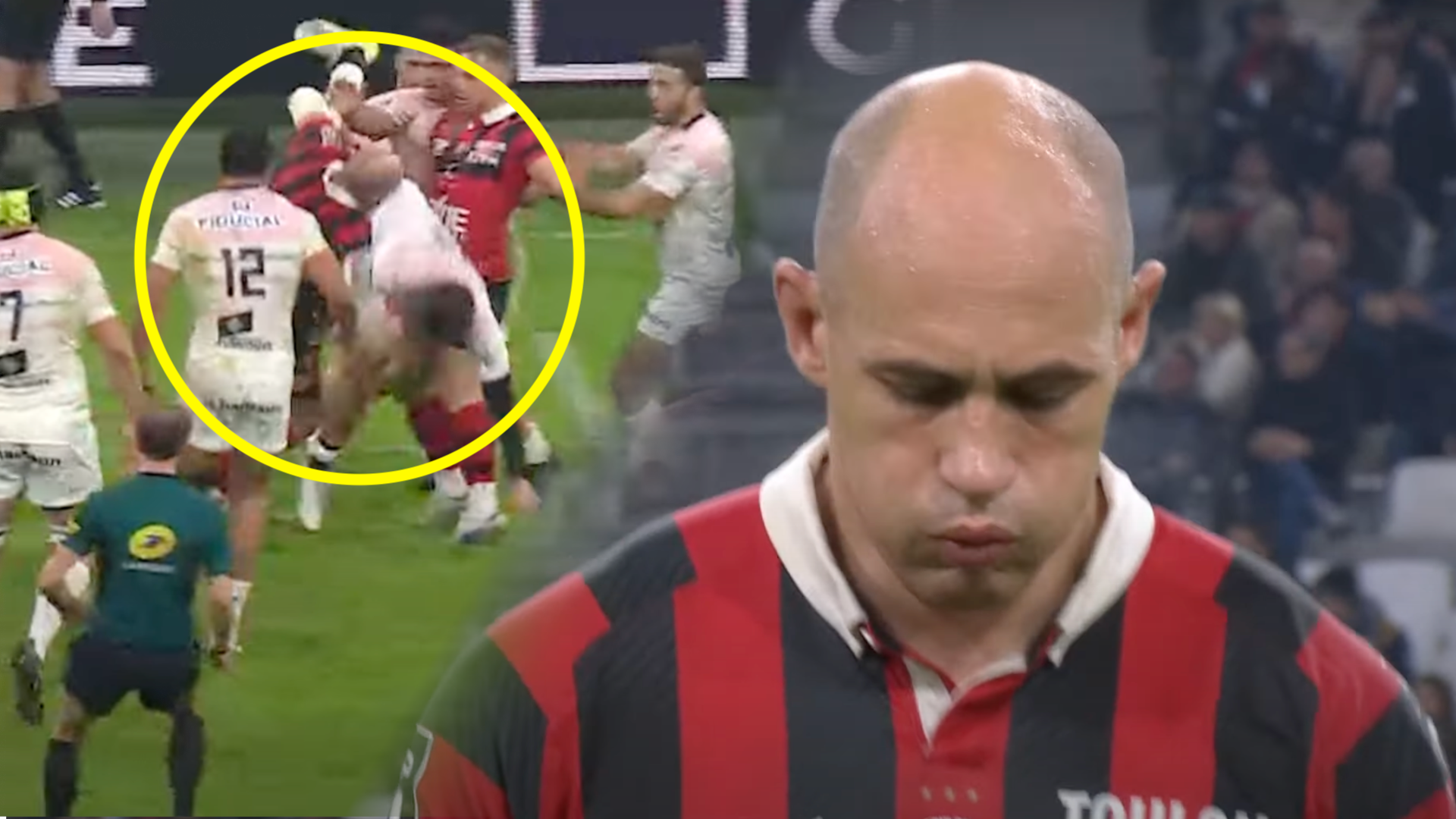 Emotional changing room scenes as Parisse receives career-changing red card