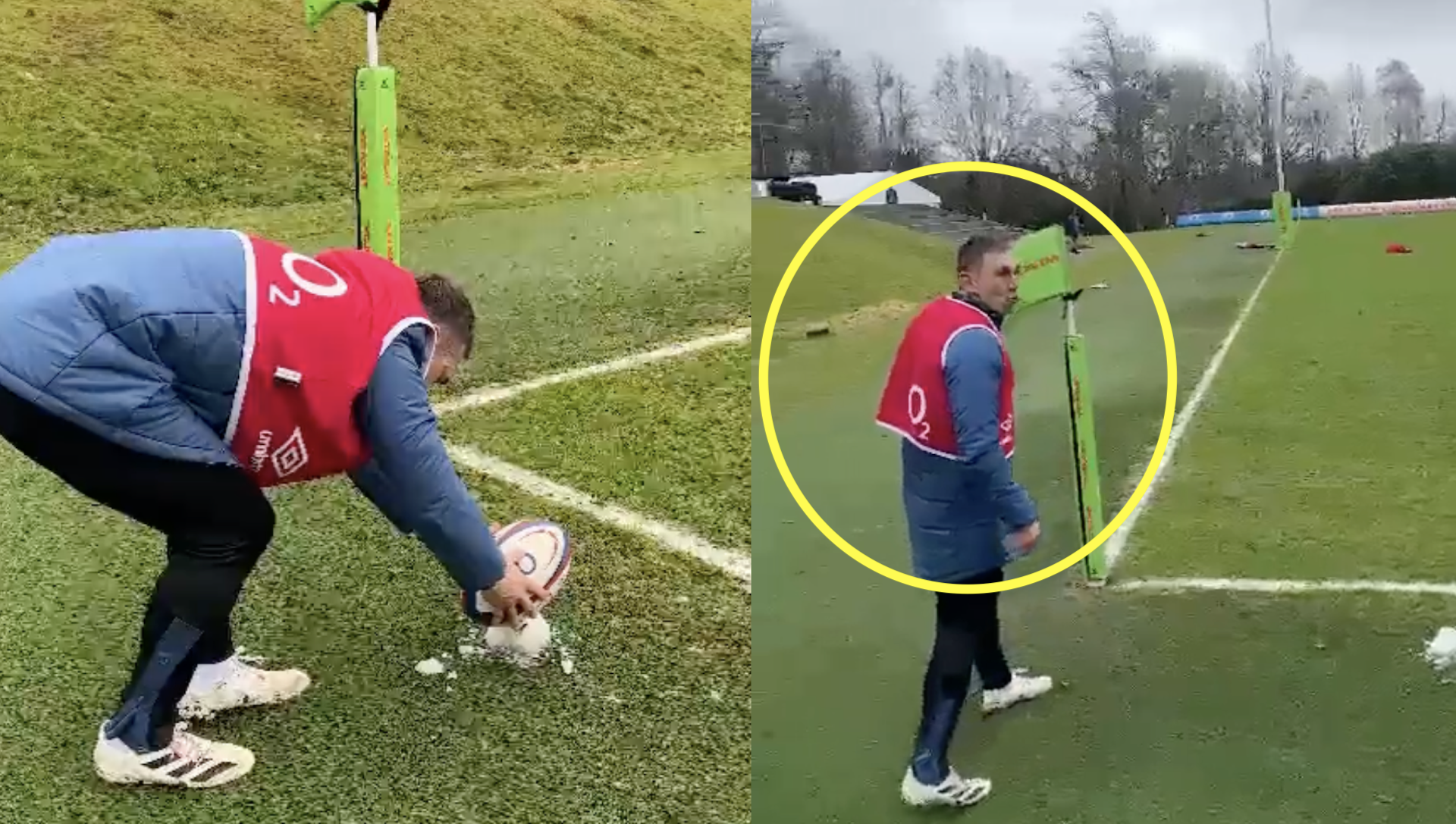 England coach proves he's a better kicker than entire squad